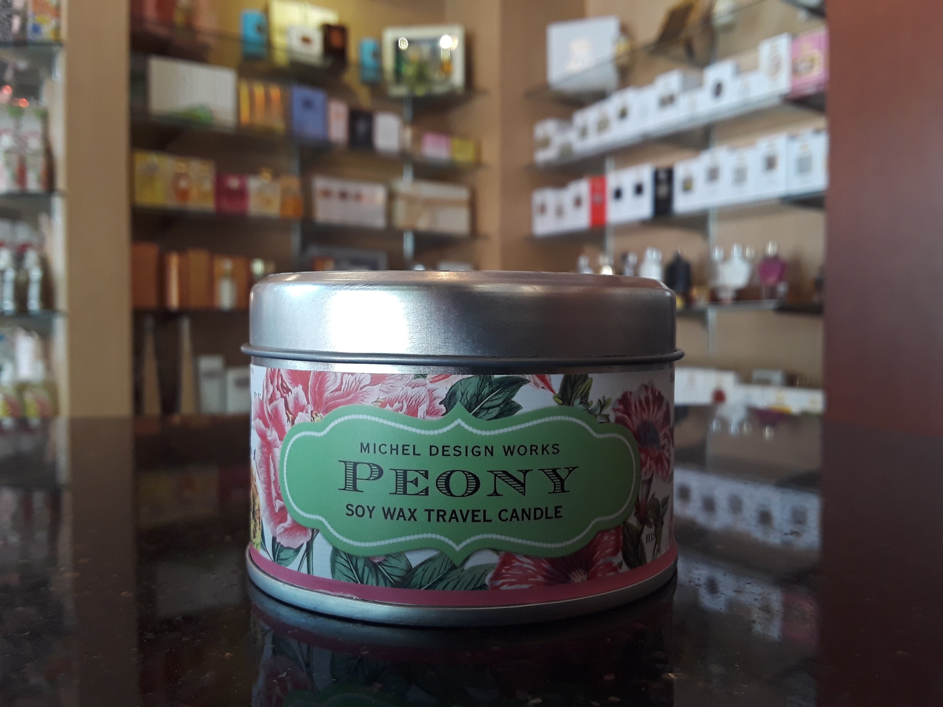 Peony travel candle