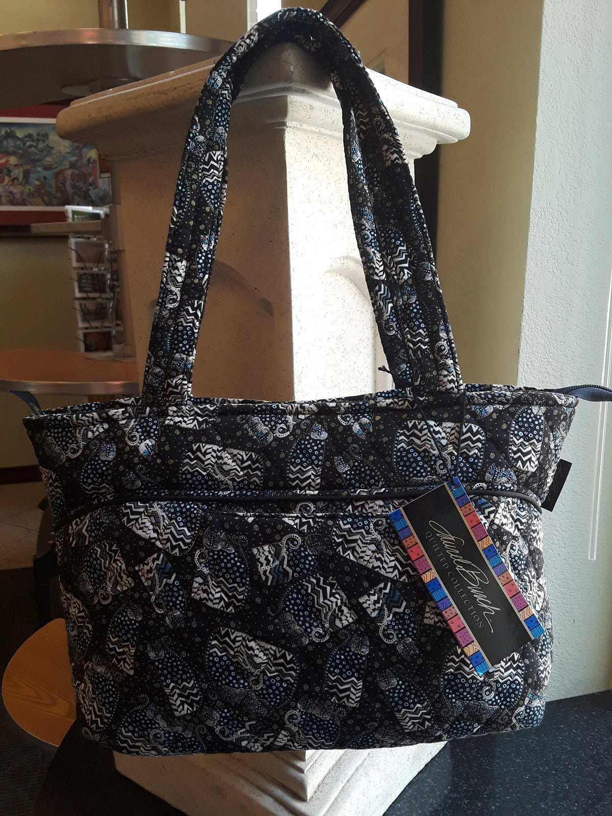 Quilted cotton medium tote