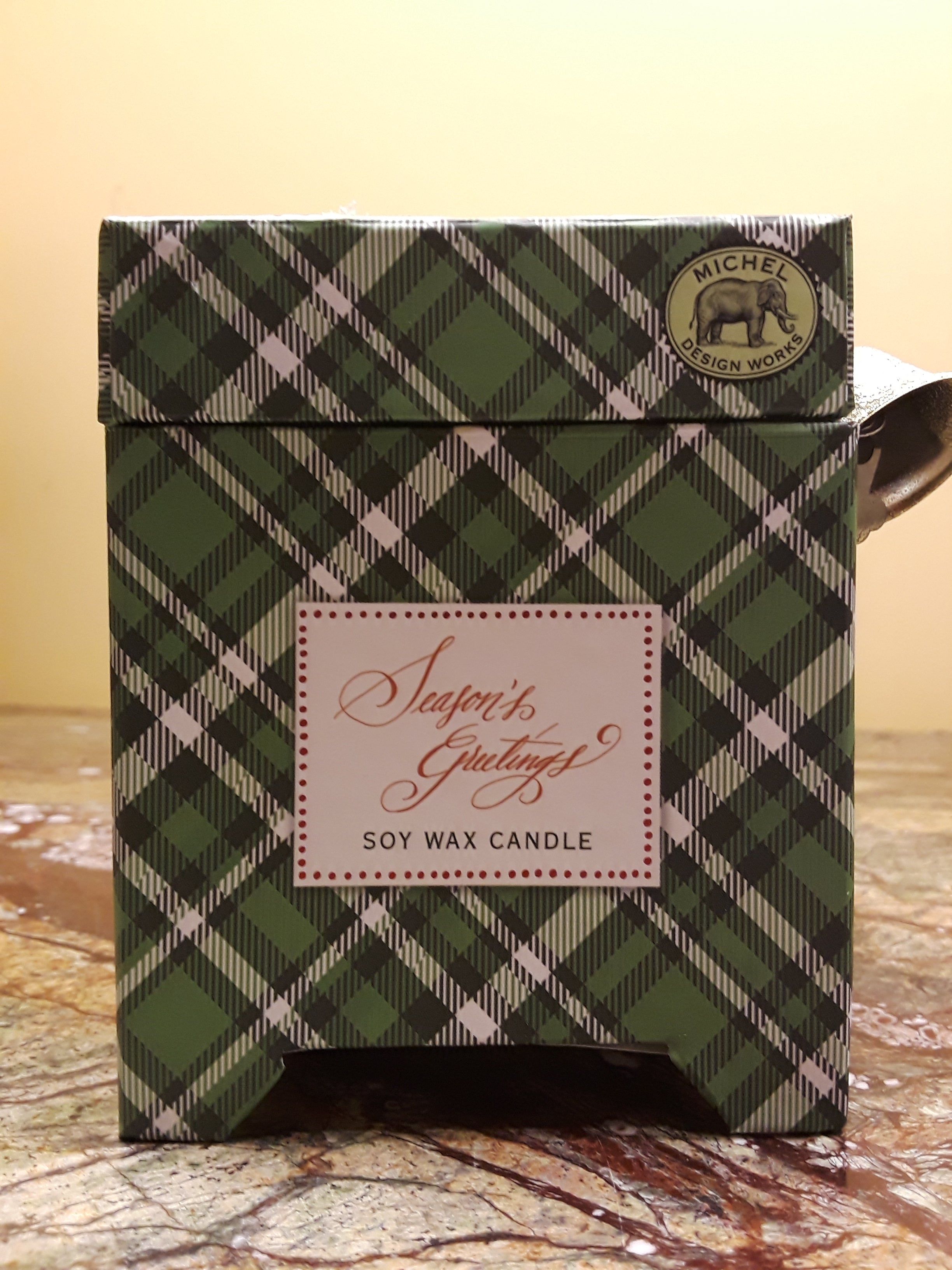 Season's Greetings candle