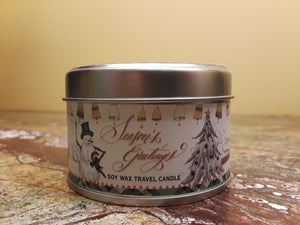 Season's Greetings candle